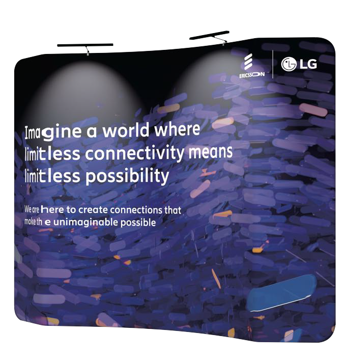 PE-TFCU010 Curved-Fabric Wall 10ft